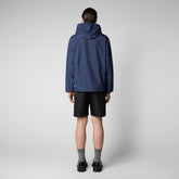 Men's Zayn Hooded Rain Jacket in Navy Blue - WIND Collection | Save The Duck