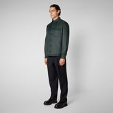 Men's Desmond Shirt Jacket in Green Black - SaveTheDuck Sale | Save The Duck