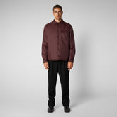 Men's Desmond Shirt Jacket in Burgundy Black - SaveTheDuck Sale | Save The Duck