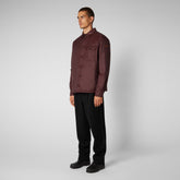Men's Desmond Shirt Jacket in Burgundy Black - SaveTheDuck Sale | Save The Duck