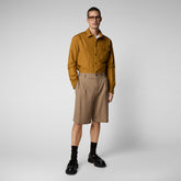 Veste chemise Jani pour hommes en marron bois de santal - Soldes pour hommes | Sauvez le canard