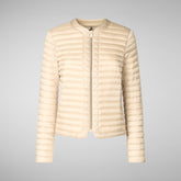 Women's Carina Puffer Jacket in Sand Beige | Save The Duck