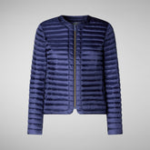 Women's Carina Puffer Jacket in Navy Blue | Save The Duck