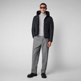 Men's Donald Hooded Puffer Jacket in Black | Save The Duck