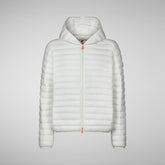 Men's Donald Hooded Puffer Jacket in Off White | Save The Duck