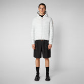 Men's Donald Hooded Puffer Jacket in Frozen Grey - Men's Collection | Save The Duck