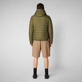Men's Donald Hooded Puffer Jacket in Dusty Olive - Best Sellers | Save The Duck