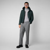 Men's Donald Hooded Puffer Jacket in Green Black - Men's Jackets | Save The Duck
