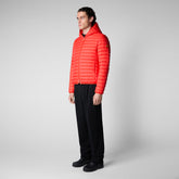 Men's Donald Hooded Puffer Jacket in Poppy Red | Save The Duck