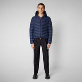 Men's Donald Hooded Puffer Jacket in Navy Blue - Best Sellers | Save The Duck