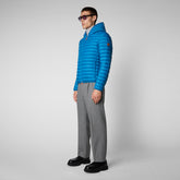 Men's Donald Hooded Puffer Jacket in Blue Berry - Men's Sale | Save The Duck
