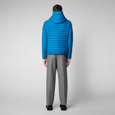 Men's Donald Hooded Puffer Jacket in Blue Berry - Vest Man | Save The Duck