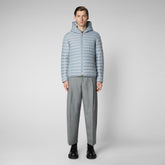 Men's Donald Hooded Puffer Jacket in Rain Grey | Save The Duck