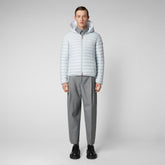 Men's Donald Hooded Puffer Jacket in Foam Grey - Men's Icons | Save The Duck