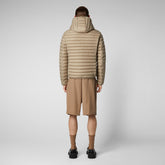 Men's Donald Hooded Puffer Jacket in Dune Beige | Save The Duck