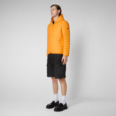 Men's Donald Hooded Puffer Jacket in Sunshine Orange - Men's Icons | Save The Duck