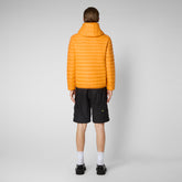 Men's Donald Hooded Puffer Jacket in Sunshine Orange - GIGA Collection | Save The Duck