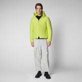 Men's Hooded Animal free Puffer Jacket Donald in Lichen Green - View all Men | Save The Duck