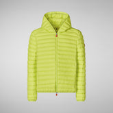 Men's Hooded Animal free Puffer Jacket Donald in Lichen Green | Save The Duck