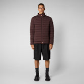 Men's Ari Stretch Puffer Jacket in Burgundy Black - Men's Collection | Save The Duck
