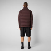 Men's Ari Stretch Puffer Jacket in Burgundy Black - REAL Collection | Save The Duck