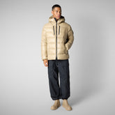 Man's animal free puffer jacket maxime in wood beige | Save The Duck