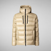 Man's animal free puffer jacket maxime in wood beige | Save The Duck