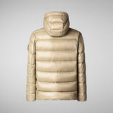 Man's animal free puffer jacket maxime in wood beige | Save The Duck