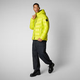 Man's animal free puffer jacket maxime in lichen green | Save The Duck