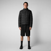 Men's Stalis Puffer Jacket with Faux Fur Lining in Black - GIRE Collection | Save The Duck