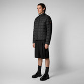 Men's Stalis Puffer Jacket with Faux Fur Lining in Black - Men's Collection | Save The Duck