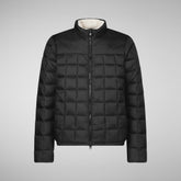 Men's Stalis Puffer Jacket with Faux Fur Lining in Black | Save The Duck