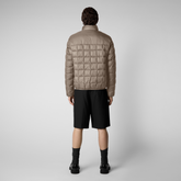 Men's Stalis Puffer Jacket with Faux Fur Lining in Elephant Grey | Save The Duck