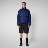Men's Stalis Puffer Jacket with Faux Fur Lining in Eclipse Blue | Save The Duck