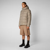 Men's Hemer Hooded Puffer Jacket in Elephant Grey - SaveTheDuck Sale | Save The Duck