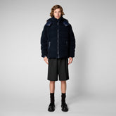 Men's Cereus Puffer Jacket in Blue Black - SaveTheDuck Sale | Save The Duck