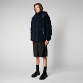 Men's Cereus Puffer Jacket in Blue Black - SaveTheDuck Sale | Save The Duck