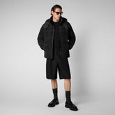 Men's Albus Jacket with Detachable Hood in Black - Men's Sale | Save The Duck