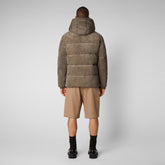 Men's Albus Jacket with Detachable Hood in Mud Grey | Save The Duck