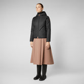 Women's Ruth Hooded Jacket in Black - Women's Recycled Collection | Save The Duck