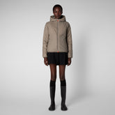 Women's Ruth Hooded Jacket in Elephant Grey - Recycled Collection | Save The Duck