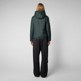 Women's Ruth Hooded Jacket in Green Black - Women's Recycled Collection | Save The Duck