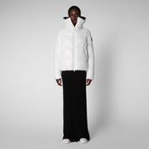 Women's Moma Puffer Jacket with Faux Fur Lining in Off White - Holiday Party Collection | Save The Duck