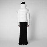 Women's Moma Puffer Jacket with Faux Fur Lining in Off White - Women's Faux Fur Jackets | Save The Duck