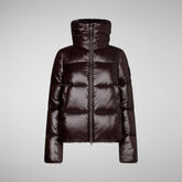Women's Moma Puffer Jacket in Brown Black | Save The Duck