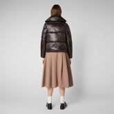 Women's Ishya Puffer Jacket in Brown Black - GLAM Collection | Save The Duck
