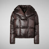 Women's Ishya Puffer Jacket in Brown Black | Save The Duck