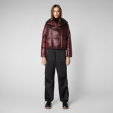 Women's Ishya Puffer Jacket in Burgundy Black - Women's Icons Collection | Save The Duck