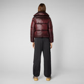 Women's Ishya Puffer Jacket in Burgundy Black - Women's Icons Collection | Save The Duck