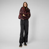 Women's Ishya Puffer Jacket in Burgundy Black | Save The Duck